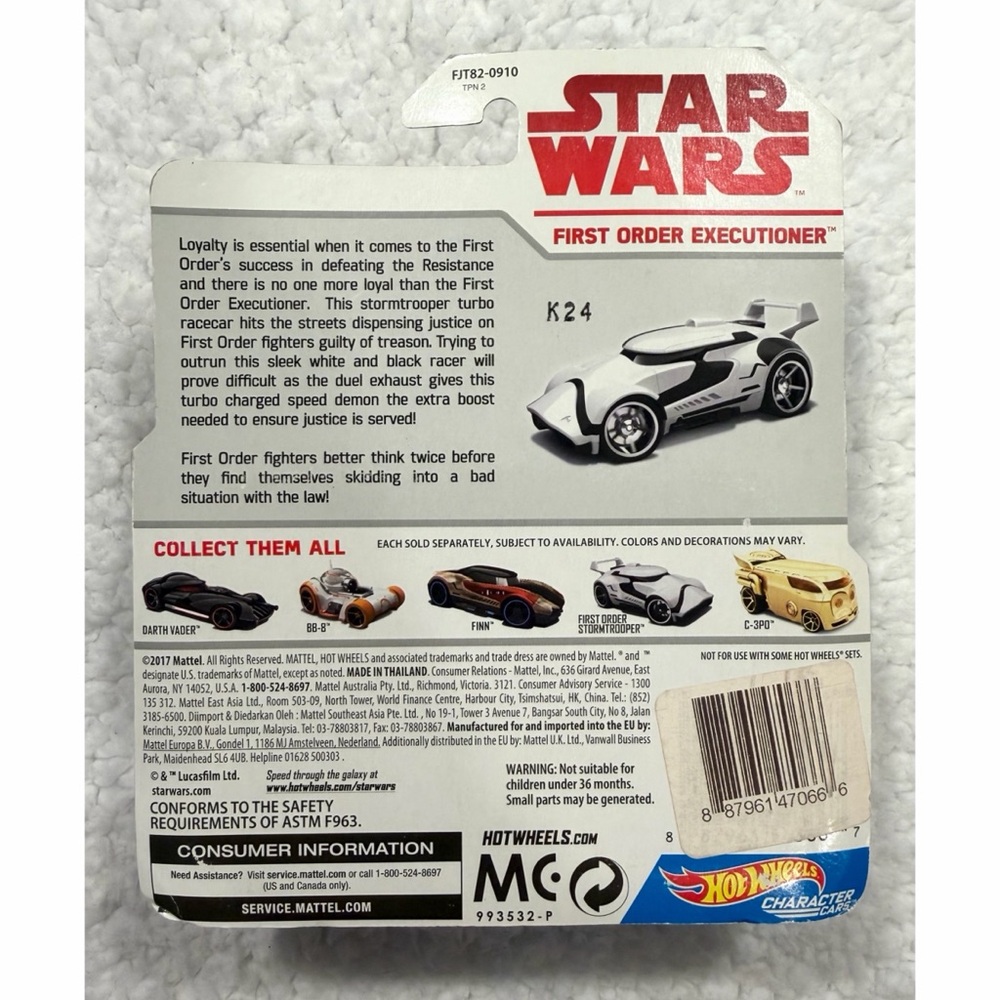 (NIB) HOT WHEELS • Star Wars First Order Executioner Character Car, OS - Picture 5 of 6